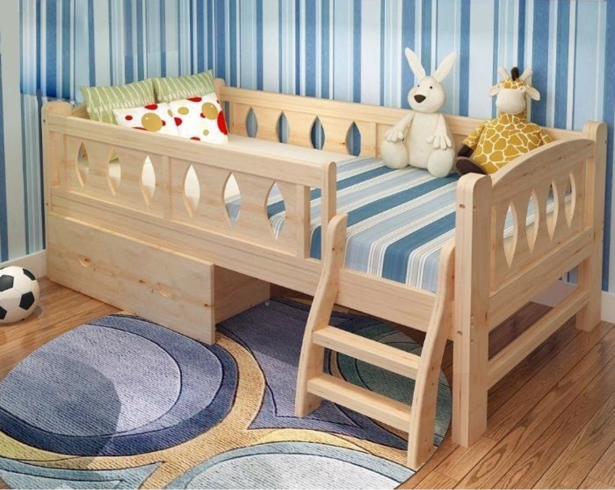 детская кровать с бортиком для мальчика